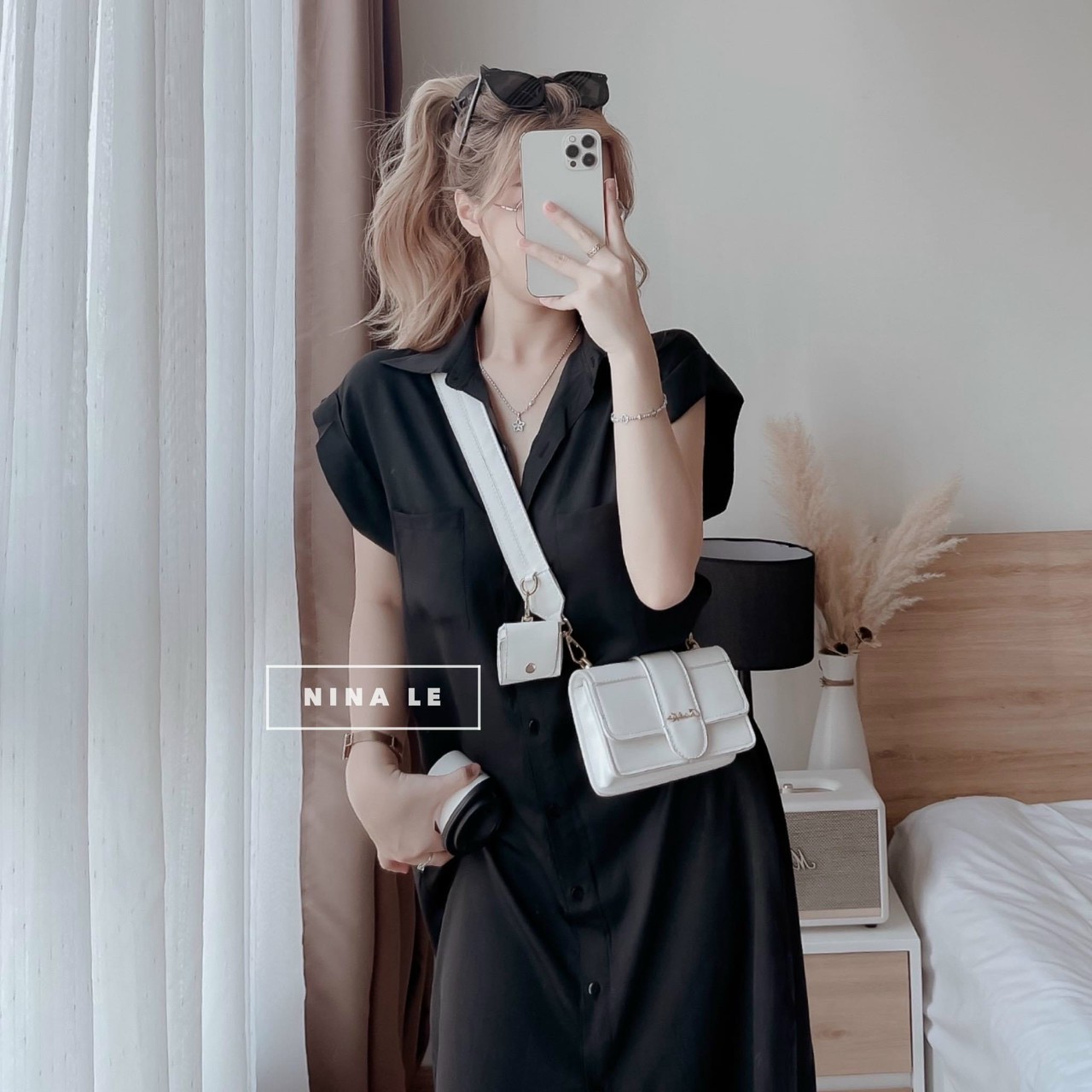 [HÀNG MỚI VỀ] ĐẦM SƠ MI ĐÓNG NÚT THẬT ĐÓNG TÚI LỤA NHUNG SIÊU XINH HT