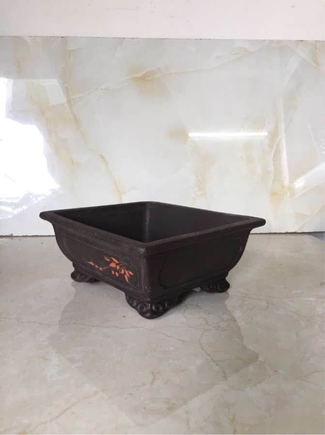 Chậu đất nung bonsai chữ nhật ( size 1)