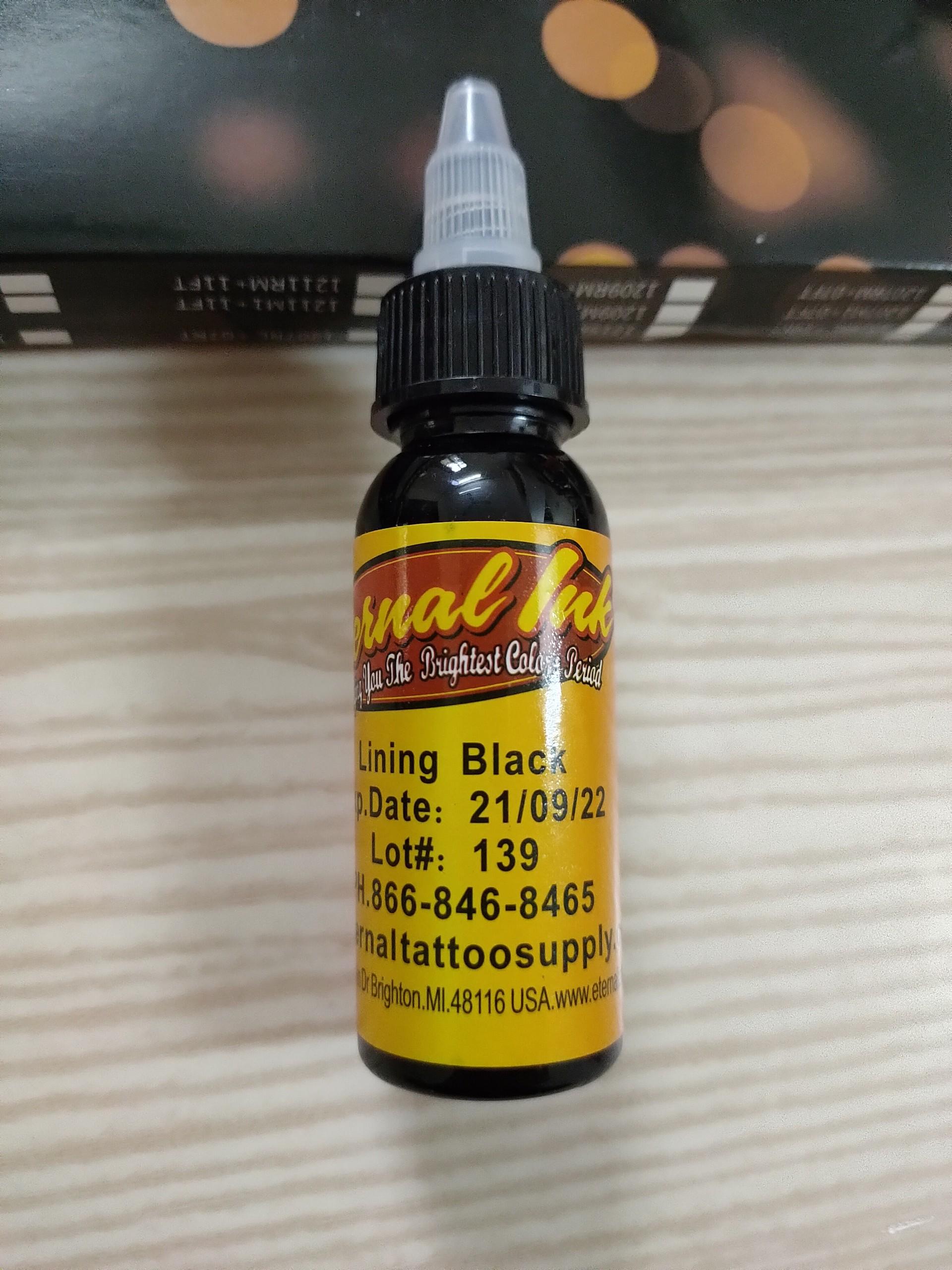 Mực tập xăm Eternal màu Đen Lining Black 30ml