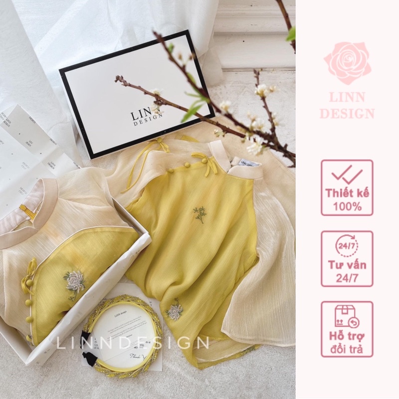 Áo dài cách tân Chi Kỳ vàng by LINN Design