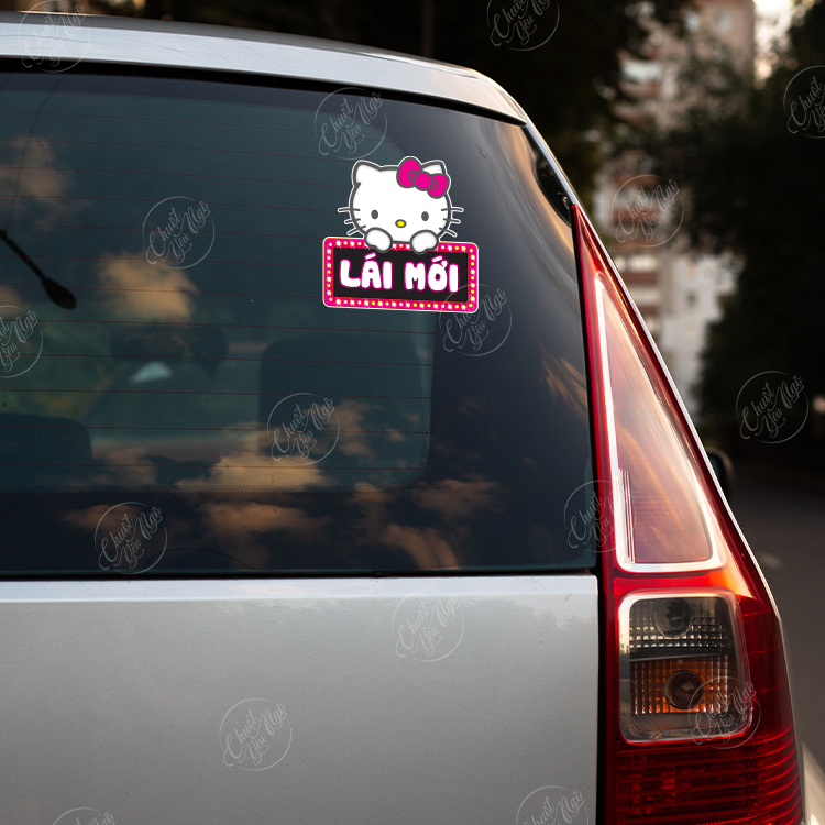 Combo 2 miếng dán decal lái mới trang trí xe hơi ô tô