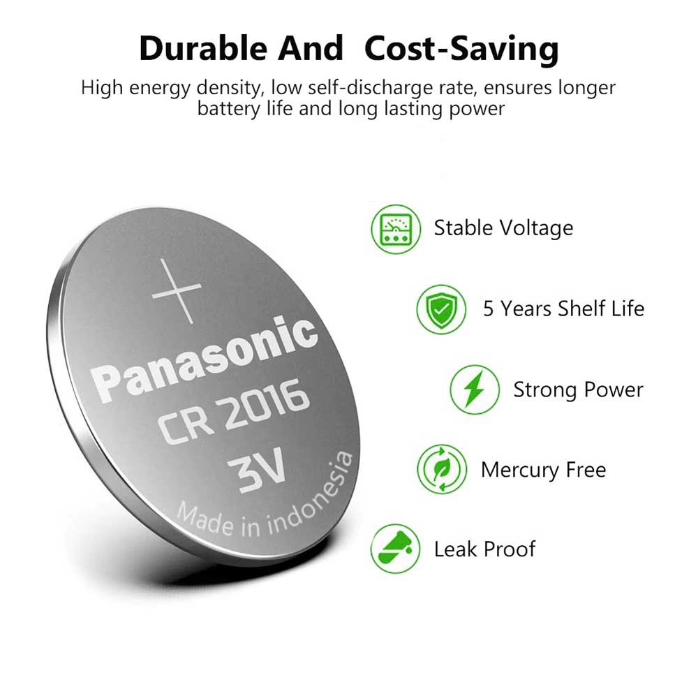 Pin Cmos Panasonic CR2016 Lithium 3V vỉ 5 viên