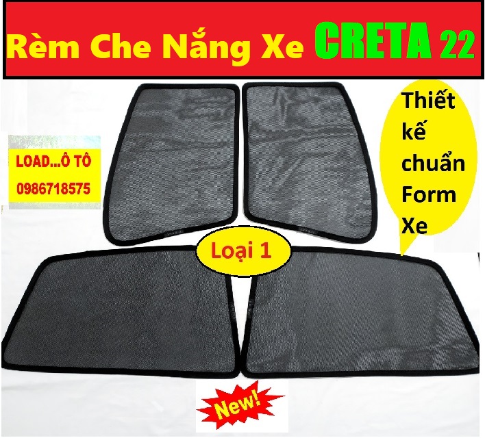 Rèm che thiết kế cho xe huyndai creta 2022-23 mẫu rèm dạng lưới nam châm hít cao cấp