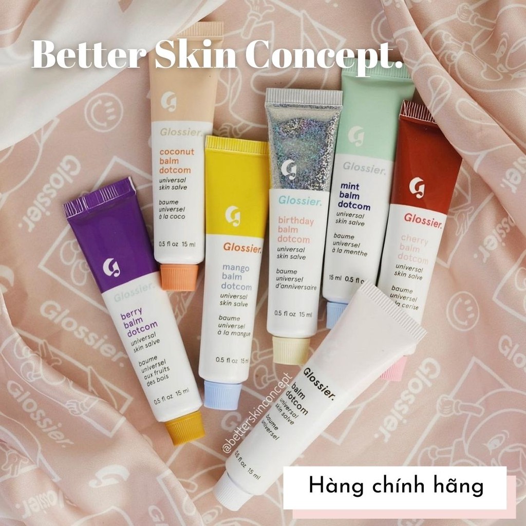 [MẪU MỚI] Dưỡng môi GLOSSIER Balm Dotcom - có sẵn full bộ màu 15ml