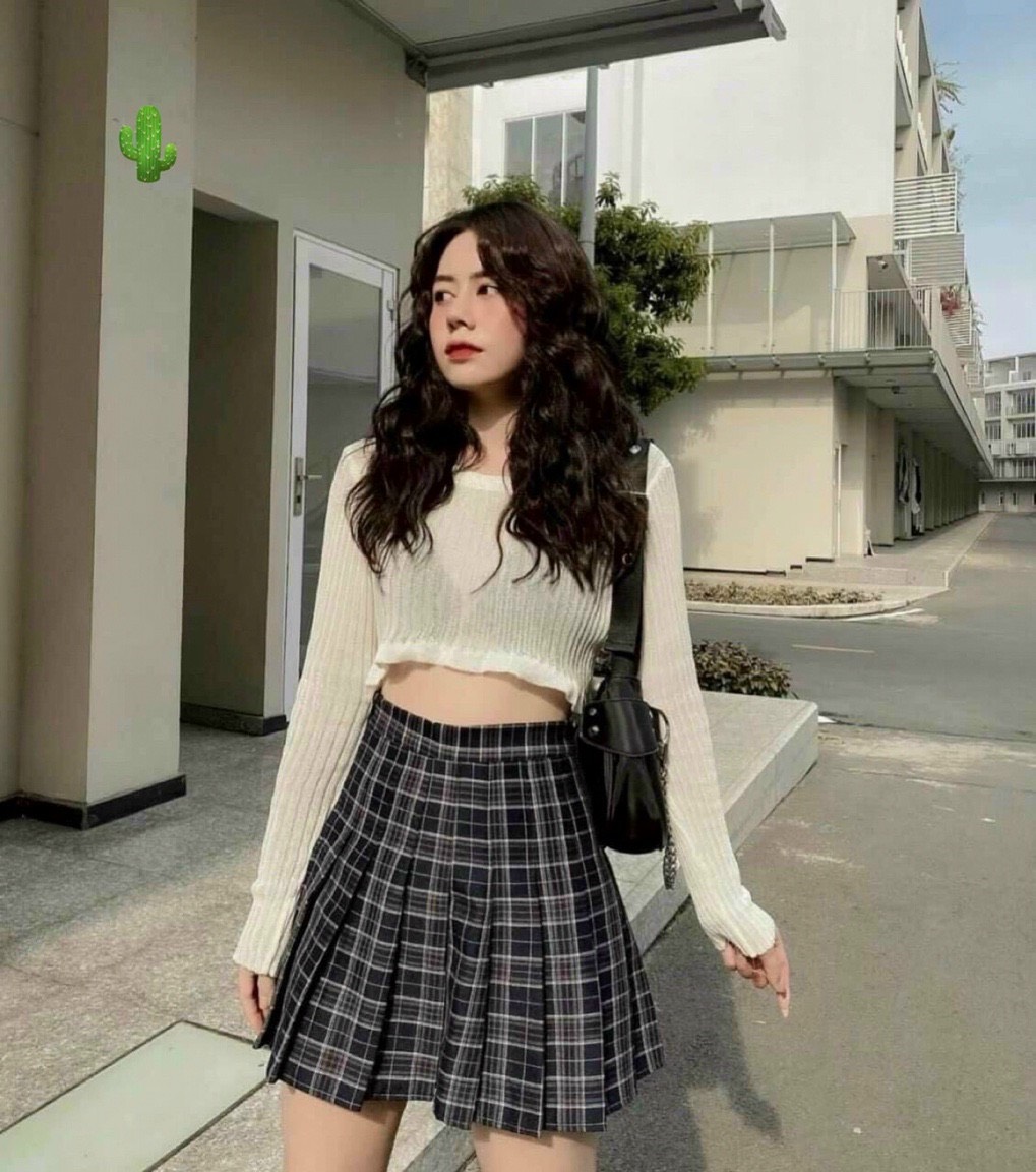 Áo croptop tay dài form lỡ rộng thun gân siêu mát ttpk0146