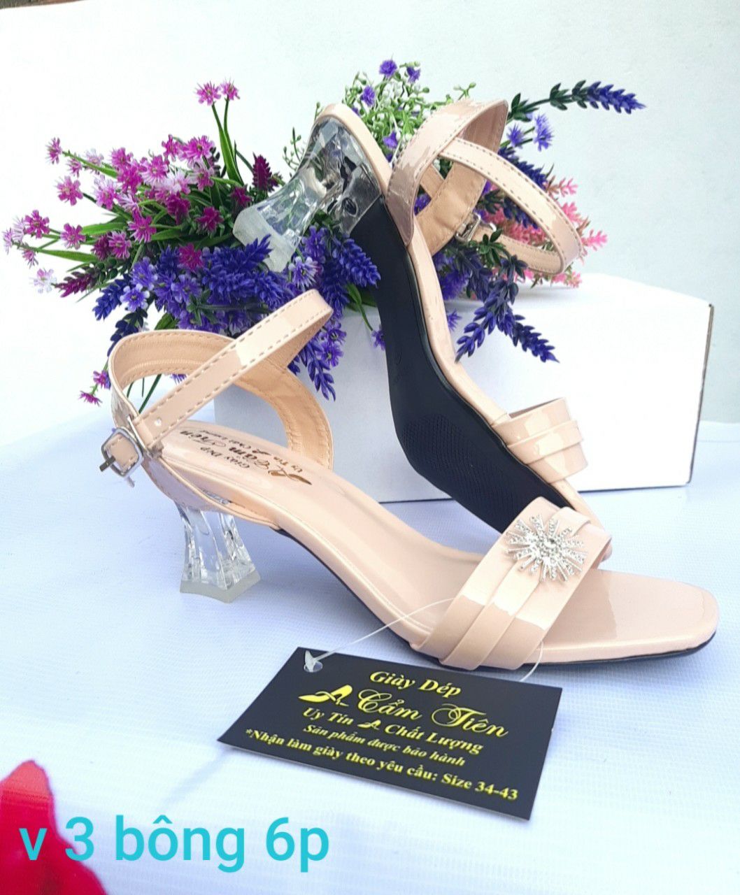 Ảnh thật giày cao gót nữ 6 phân size 33 đến 44