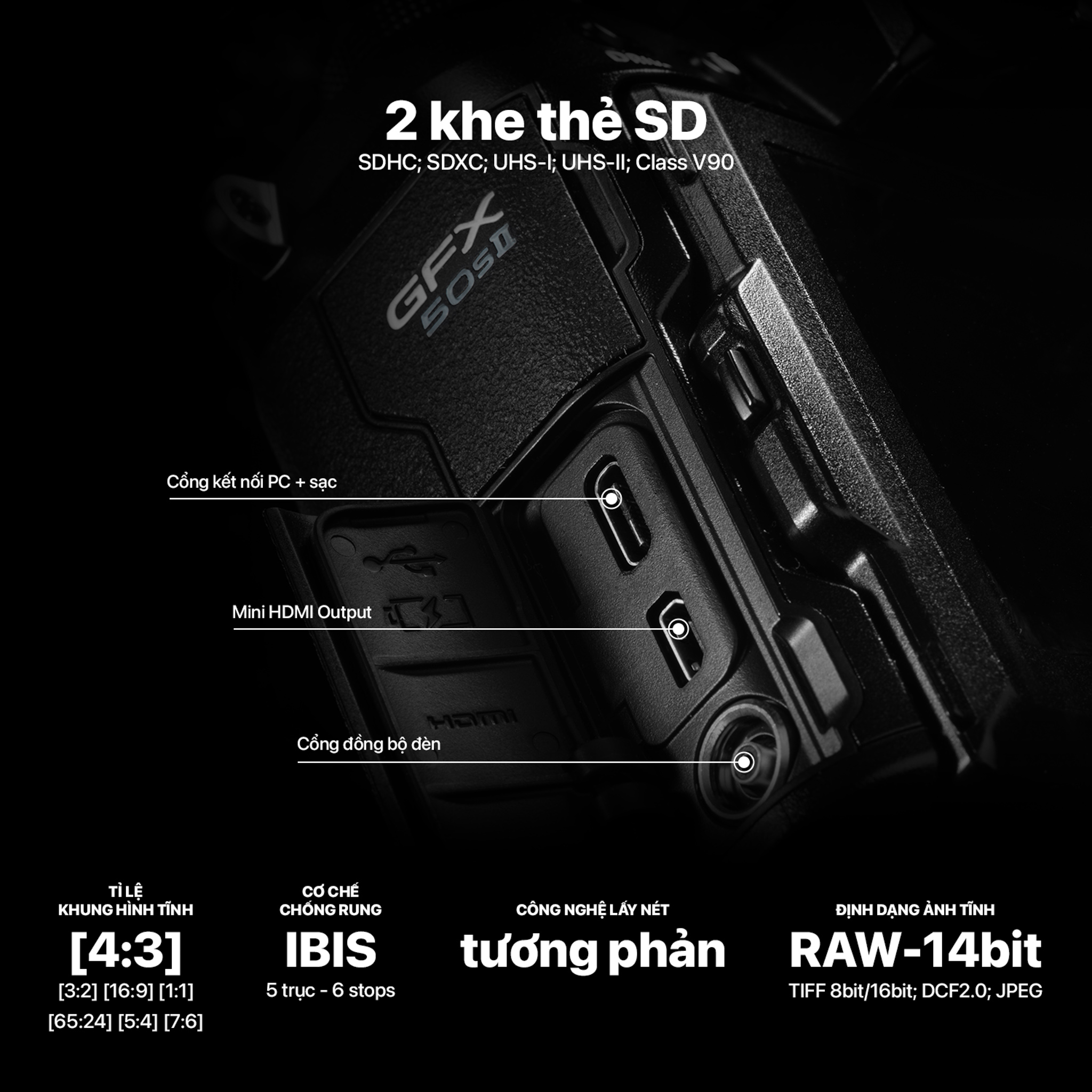 [Trả góp 0%]Máy ảnh kỹ thuật số Fujifilm GFX50S II
