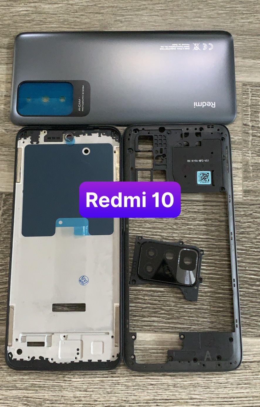 Vỏ Xiaomi Redmi 10 K19A có kính cam và khe sim