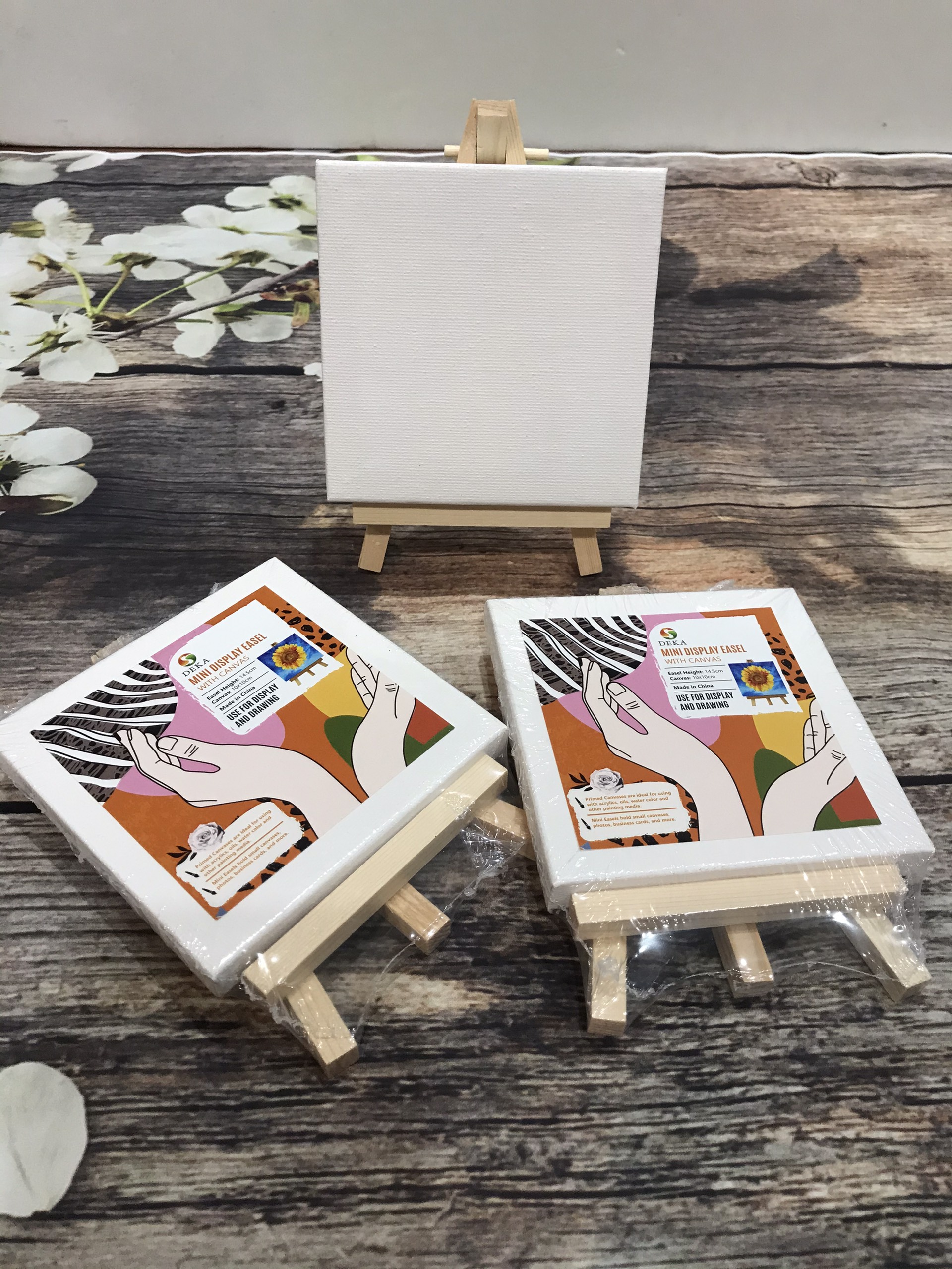 Canvas mini , canvas 10x10cm , Canvas kèm giá vẽ mini