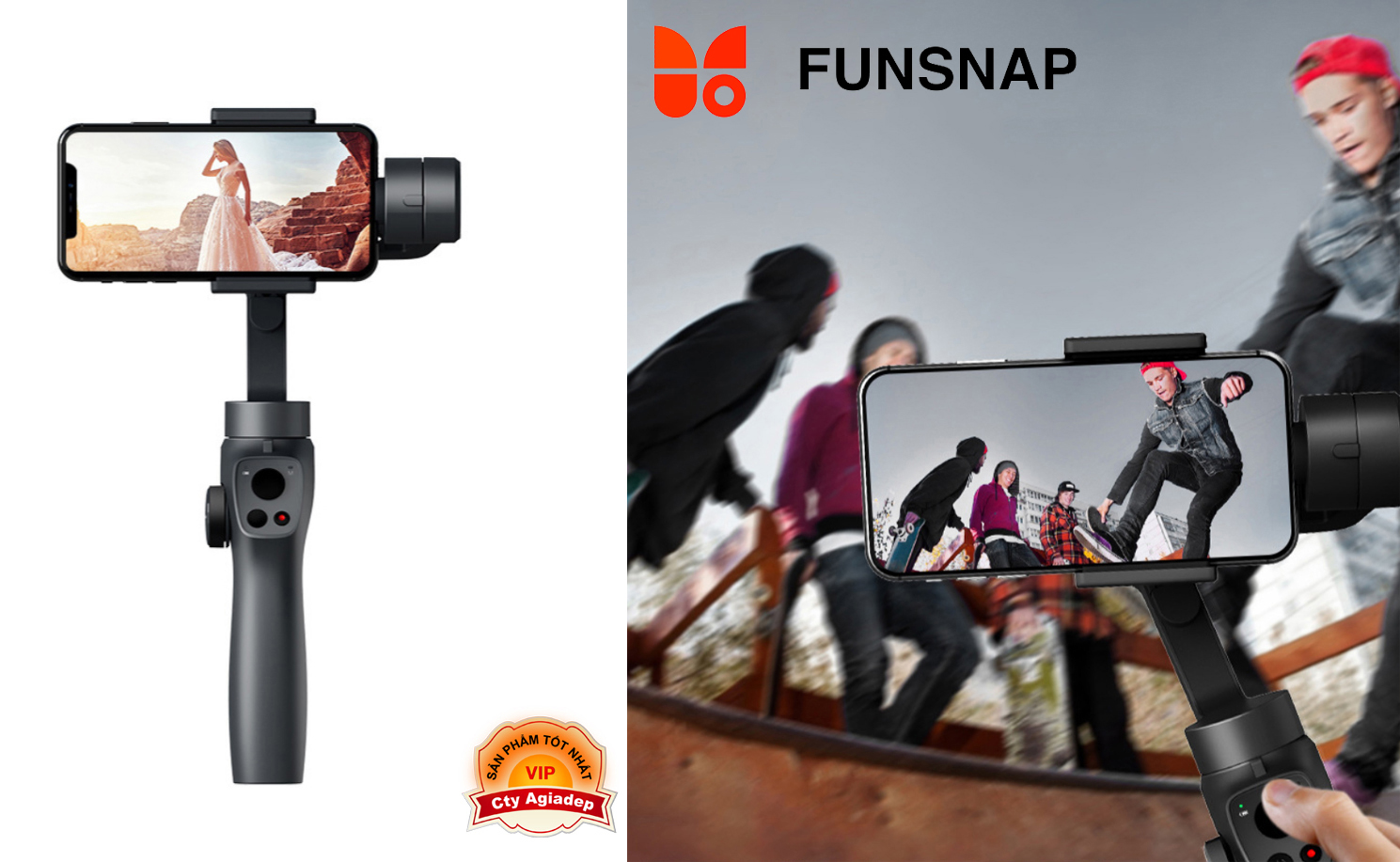Gậy Gimbal quay video chống rung chuyên nghiệp Funsnap C2 - Hàng xịn nhập khẩu