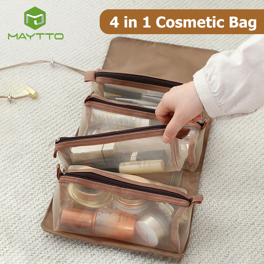Maytto Cosmetic Bags Detachable Makeup Bags Toiletries Storage Bag Large Capacity Storage Bag Hanging Portable Folding Travel Bag Multi-Function Makeup Bags Wash Bags Cosmetic Pouch Toiletries Storage Bags