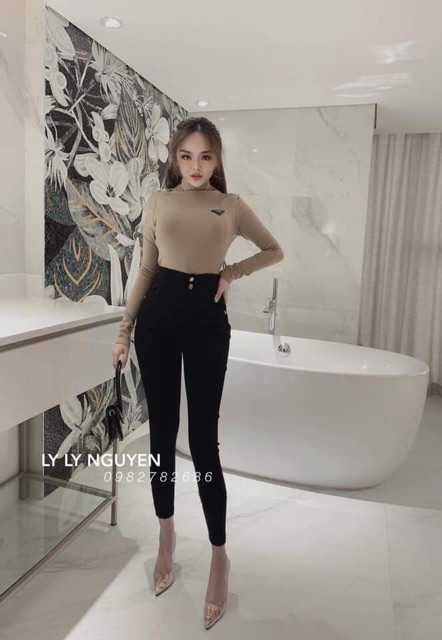 Quần Skinny Khuy Đôi Nữ