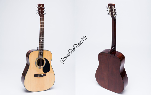 Đàn Guitar Acoustic Ba Đờn D-120 ( màu gỗ PHỦ PU MỜ  ) + Bao đàn cao cấp 3 lớp