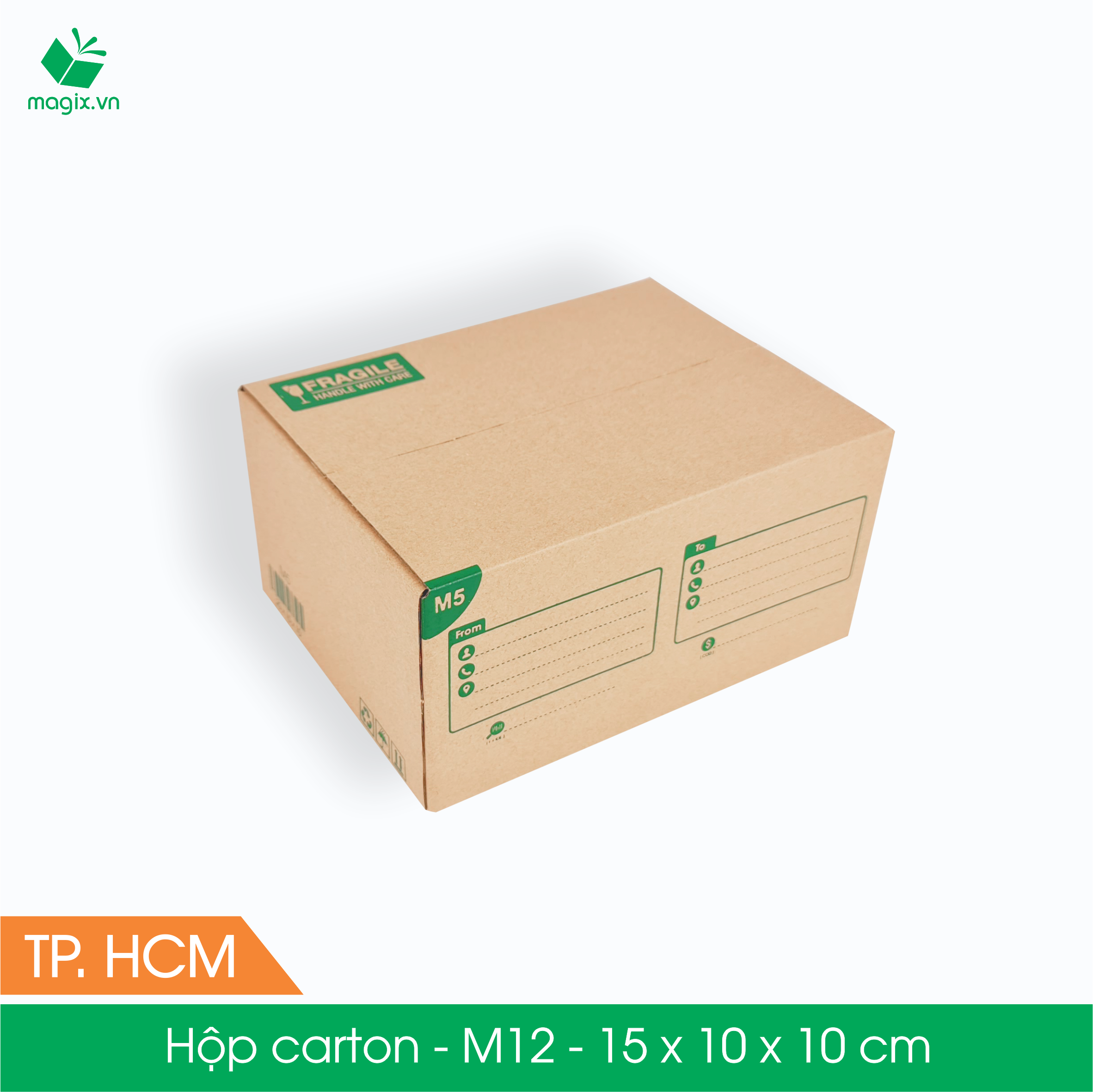 M12 - 15x10x10 cm - 60 Thùng cartop - hộp carton đóng gói