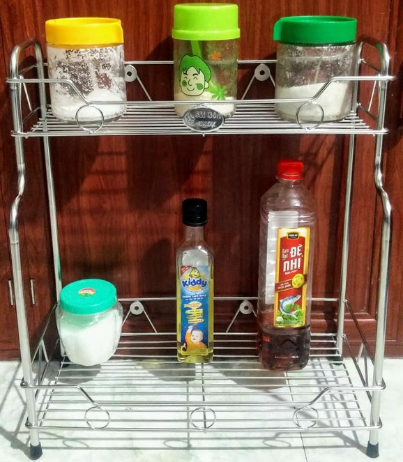[HCM]Kệ Gia Vị đứng 2 tầng Inox đẹp