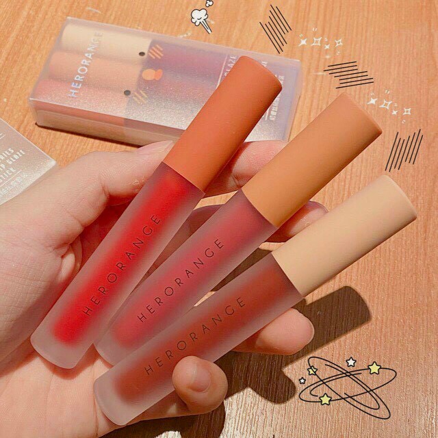 Set 3 Cây Son Herorance Fluffy Siêu Lì,  Siêu Xinh