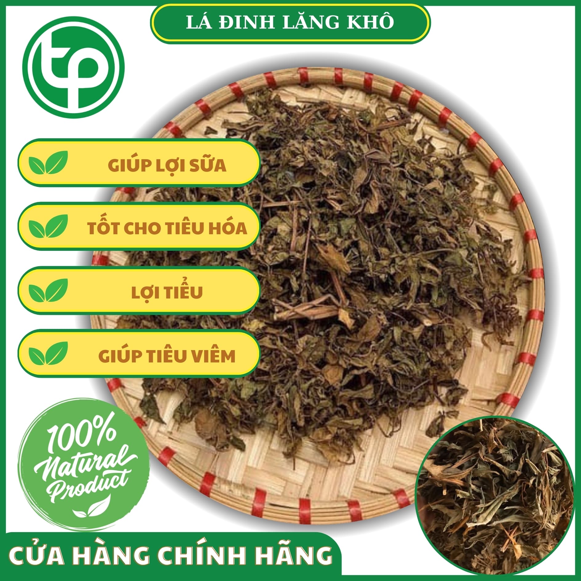 Lá đinh lăng sấy khô 1kg - Trà ngon chuyên dùng để sắc nước và pha trà - Tấn Phát