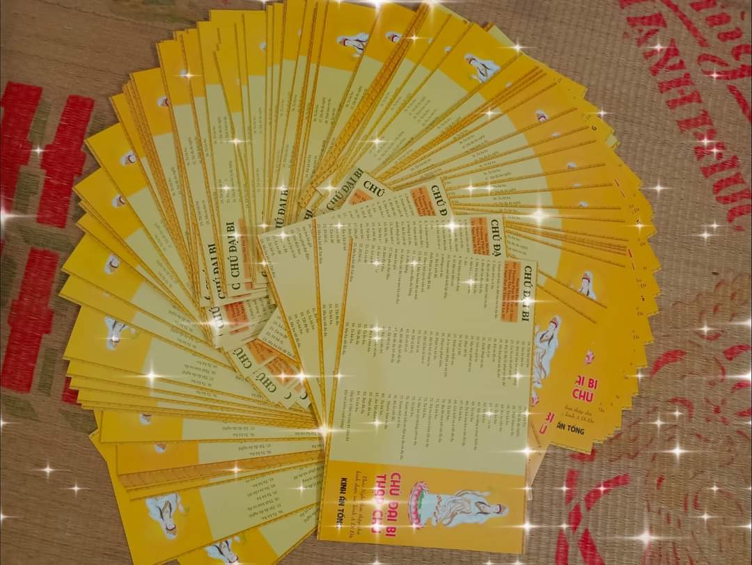 Tờ Kinh Chú Đại Bi khổ giấy A4