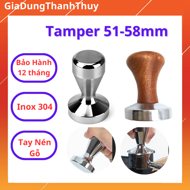 Tamper 51-58mm, cục nén cafe 51- 53-58mm