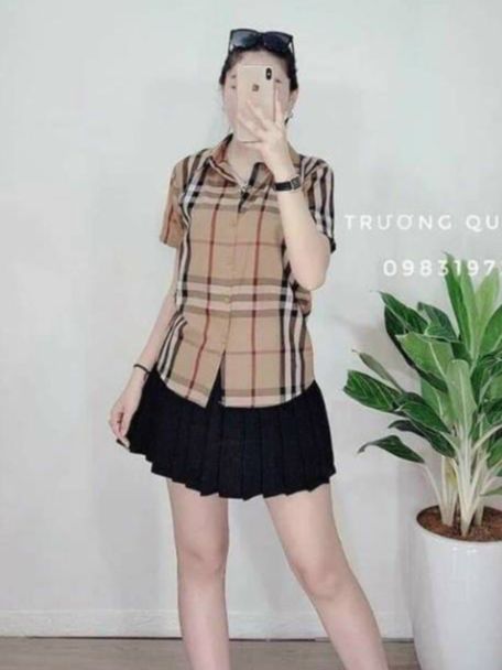 Áo sơ mi nữ  không nhăn, Sơ mi nữ caro học sinh, sinh viên, văn phòng dáng ôm Body Hàn quốc cực chất XQ FASHION XQXMC32