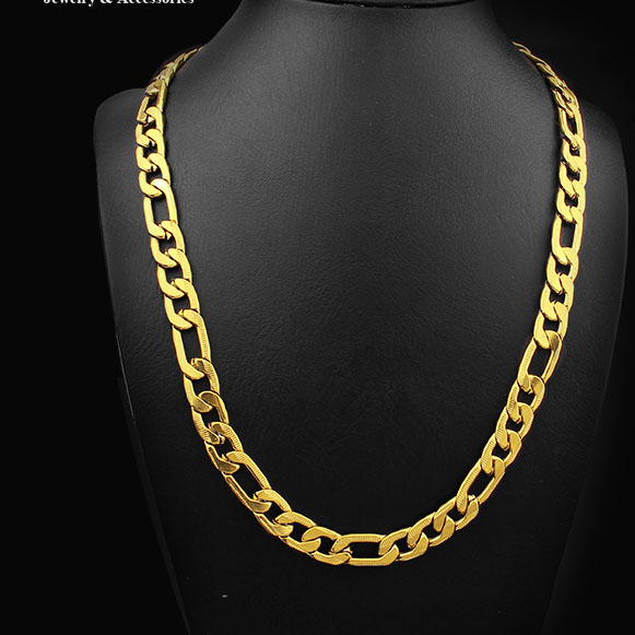 Dây chuyền nam  mạ vàng 9 ly dẹp phun cát mịn rỗng lỗ