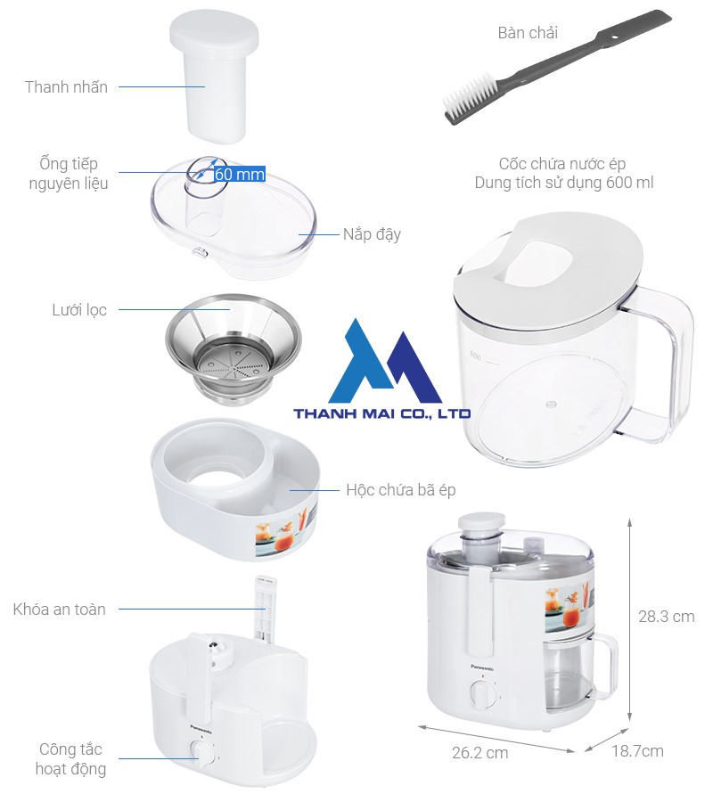 Nắp máy ép trái cây Panasonic MJ-CS100WRA _ AJD12V168-X0 (Hàng chính hãng)