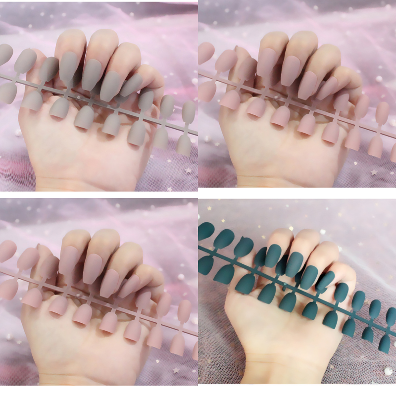 Bộ 24 Móng Tay Giả Dài Siêu Hot Chống Nước Nhiều Màu Sắc Siêu Hot