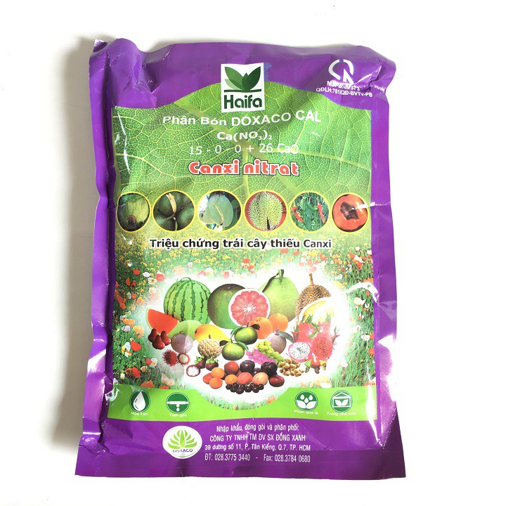 Canxi nitrat 15-0-0+26 cao gói 1kg - phân bón bổ sung canxi cây trồng