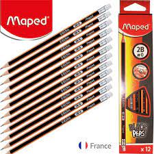 (HCM) Hộp 12 Bút chì gỗ gôm Maped 2B