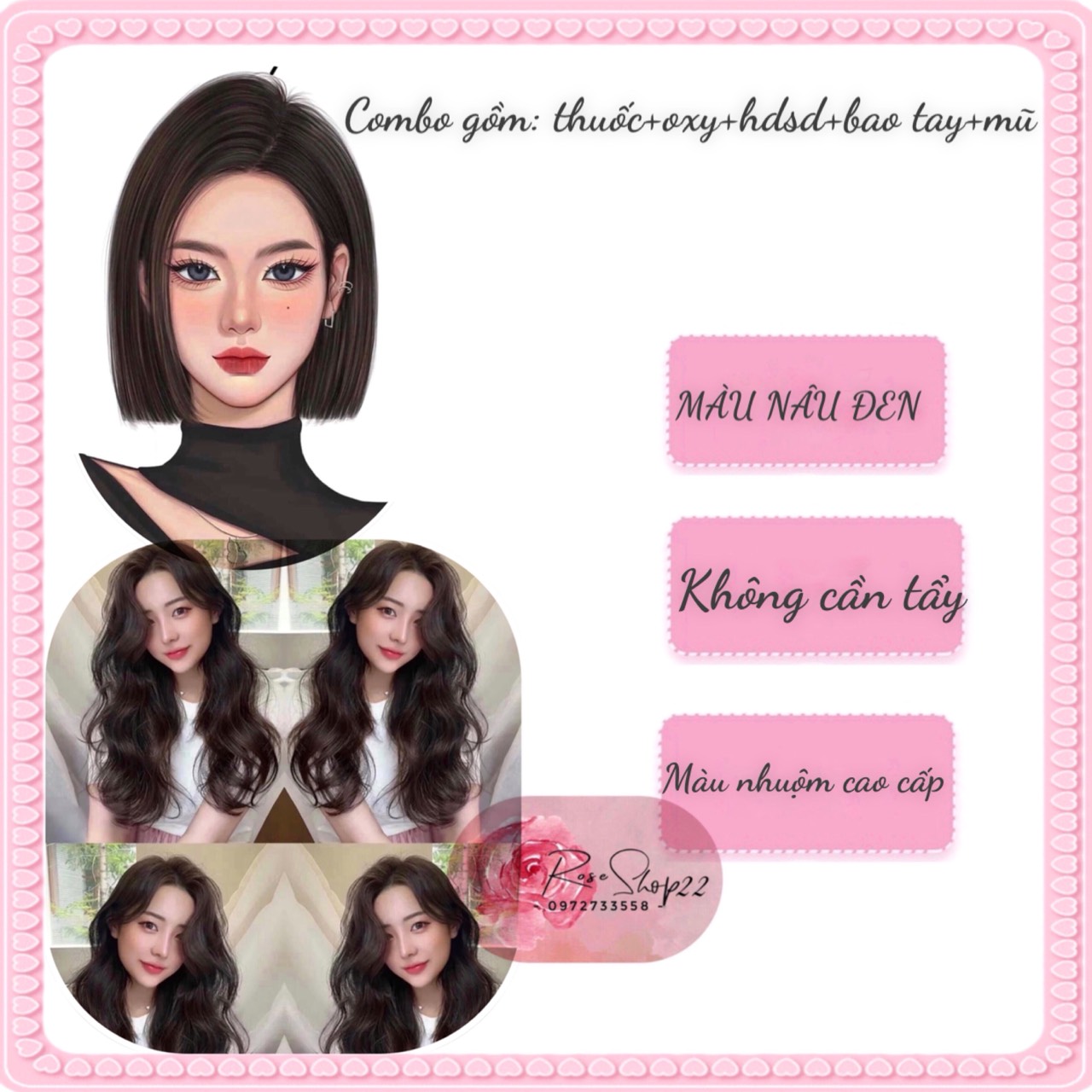 COMBO Hair Dye Black + Oxygen