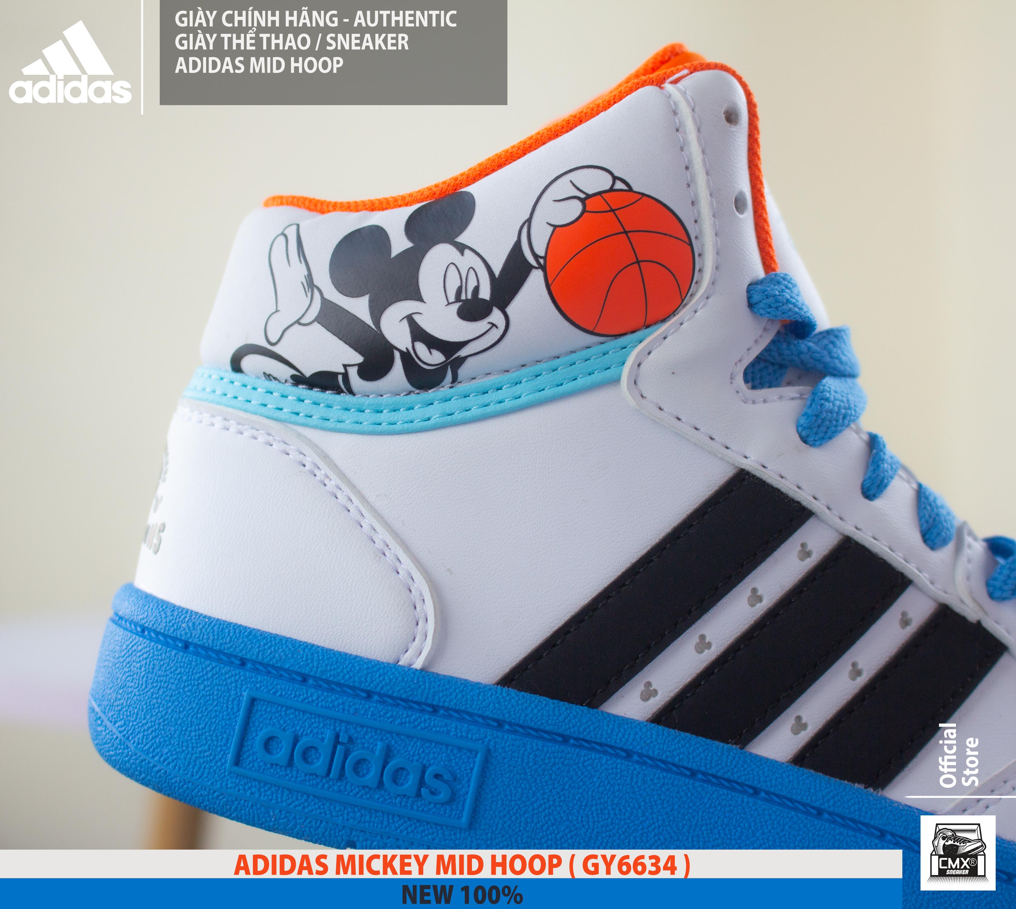 😘 [ HÀNG CHÍNH HÃNG CÓ SẴN ] Giày Adidas MICKEY Mid Hoop ( GY6634 ) - AUTHENTIC 100%