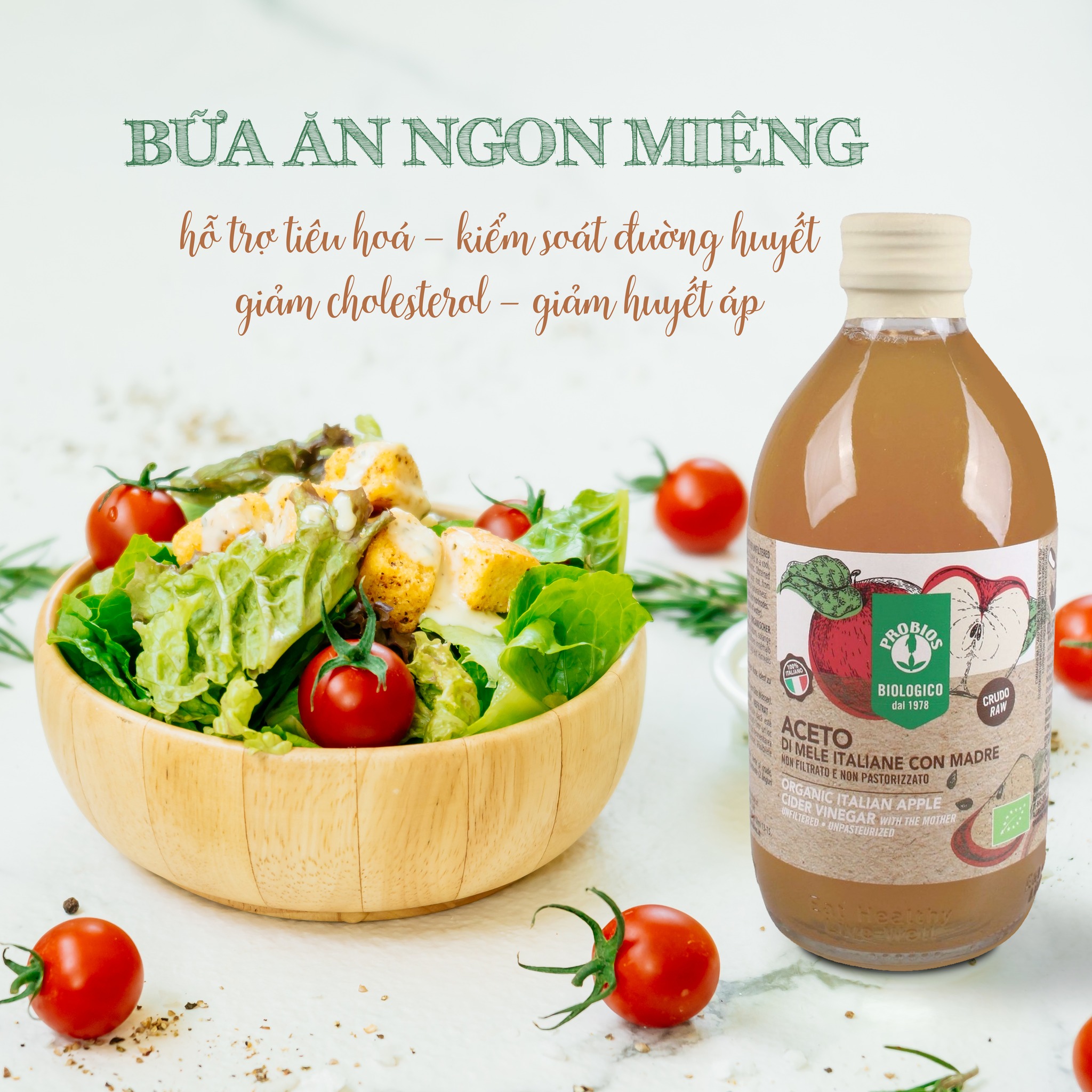 Giấm Táo Hữu Cơ PROBIOS - HÀNG Ý