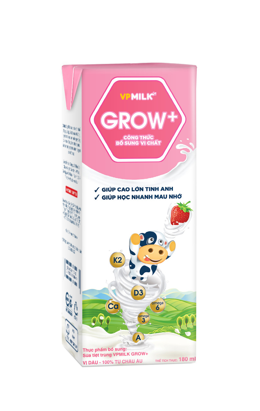 Lốc 4 ,Sữa tiệt trùng VpMilk Grow +