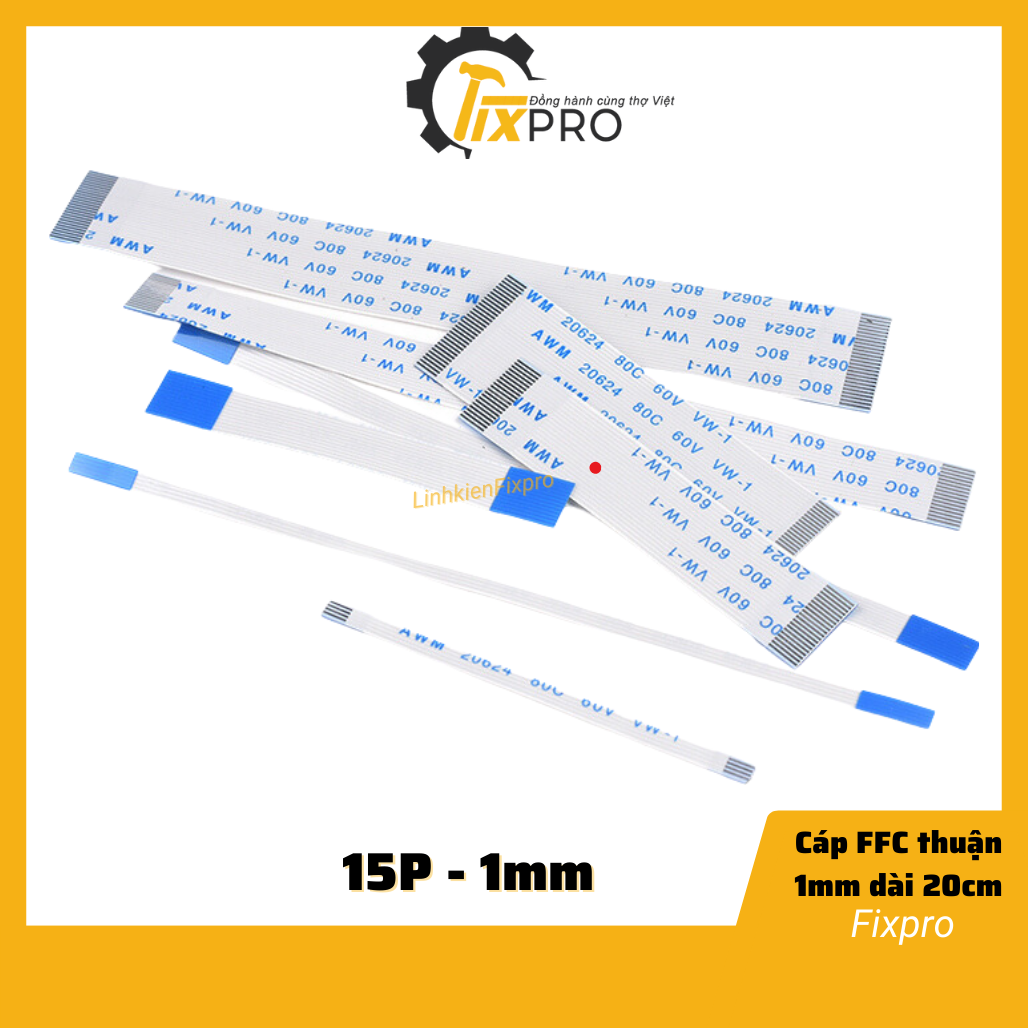 Cáp ffc 15p thuận 1mm dài 20cm - fixpro
