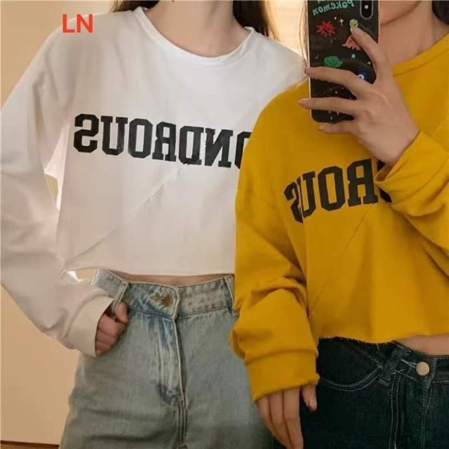 Áo Croptop Bo Tay WONDROUS