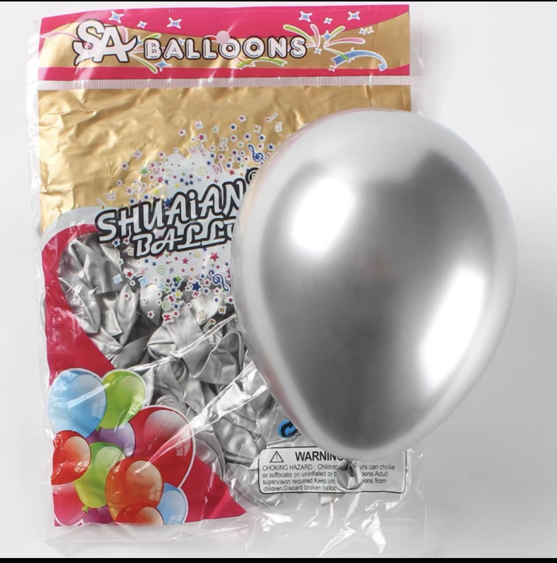 Set bong bóng cao su chrome siêu nhũ đủ màu, đủ size trang trí tiệc party