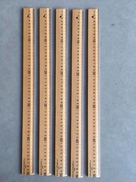 Thước gỗ cao cấp AA vẽ cắt may chuyên nghiệp có thước thằng 50 CM thẳng 60 CM bầu 50 CM