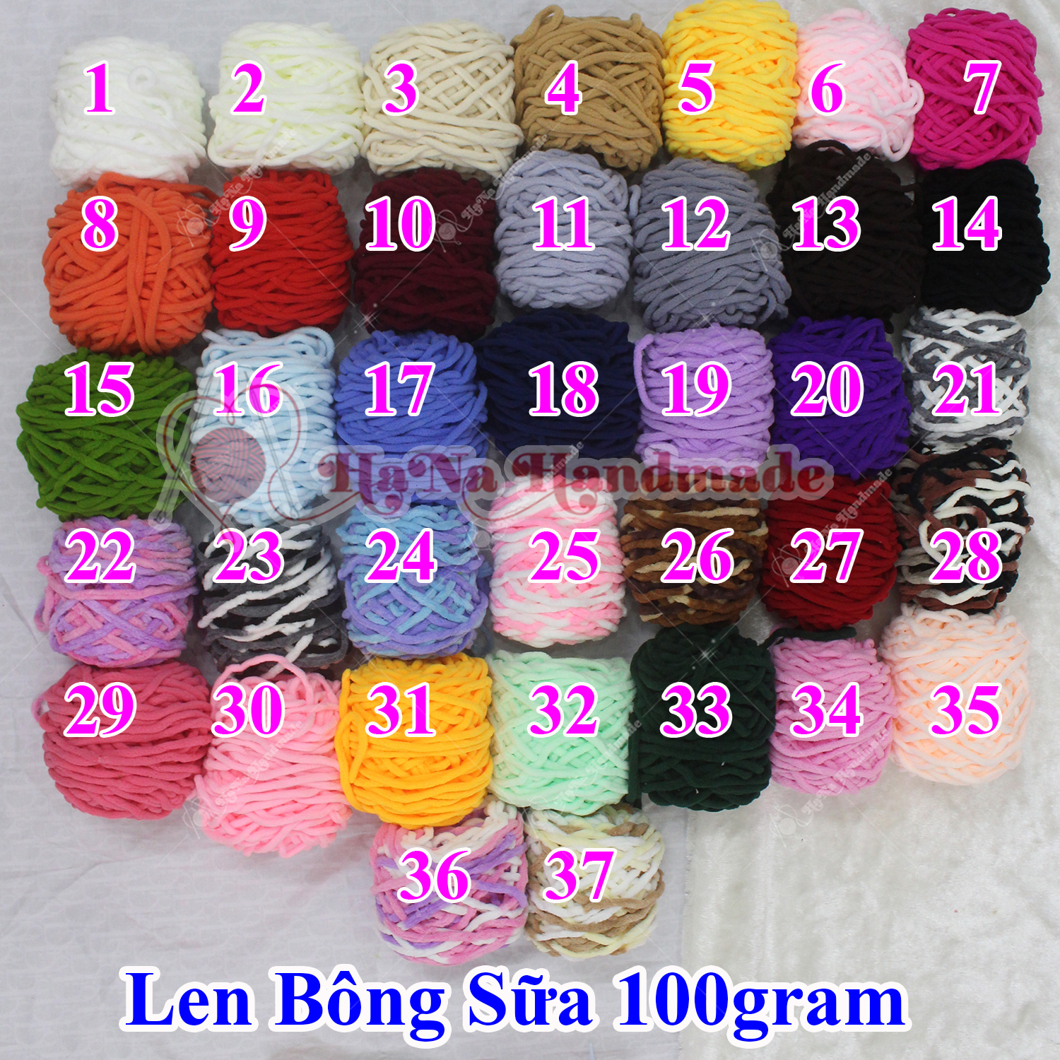 Len Bông Sữa / Len nhung đũa 100g (28k/cuộn)
