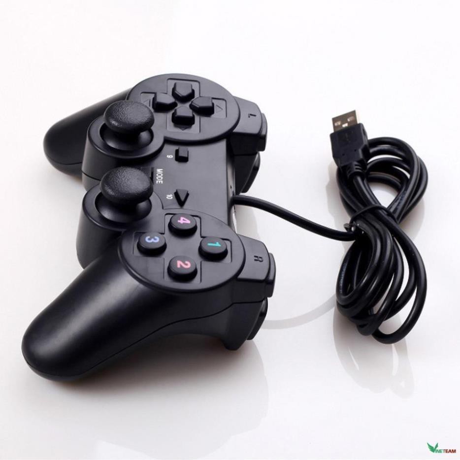 Tay cầm chơi game cho PC/Laptop PS2 cổng USB đen (có gạt Analog và có rung)