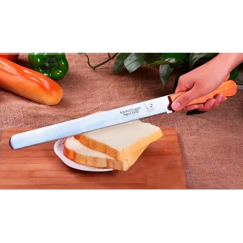 Dao Cắt Bánh Cán Gỗ 25Cm - 30Cm