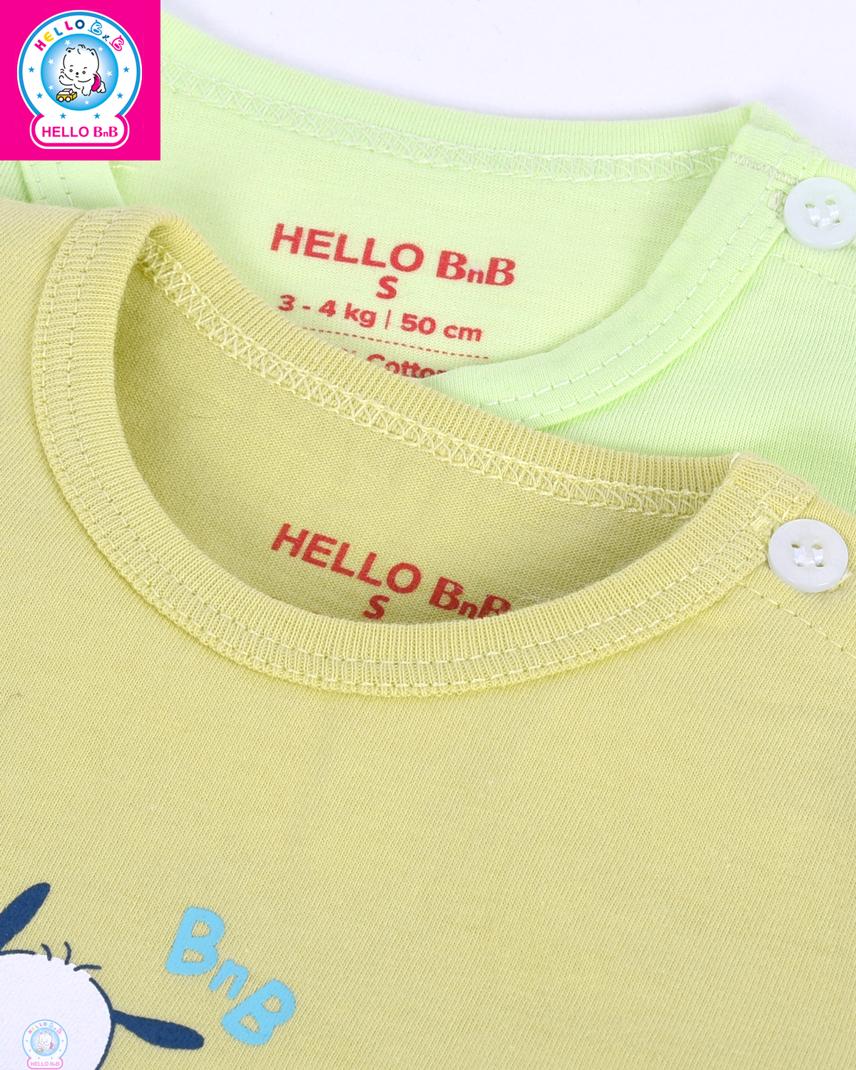 Áo sơ sinh cài vai tay ngắn ASS0027 - HELLO BnB (hình in ngẫu nhiên)