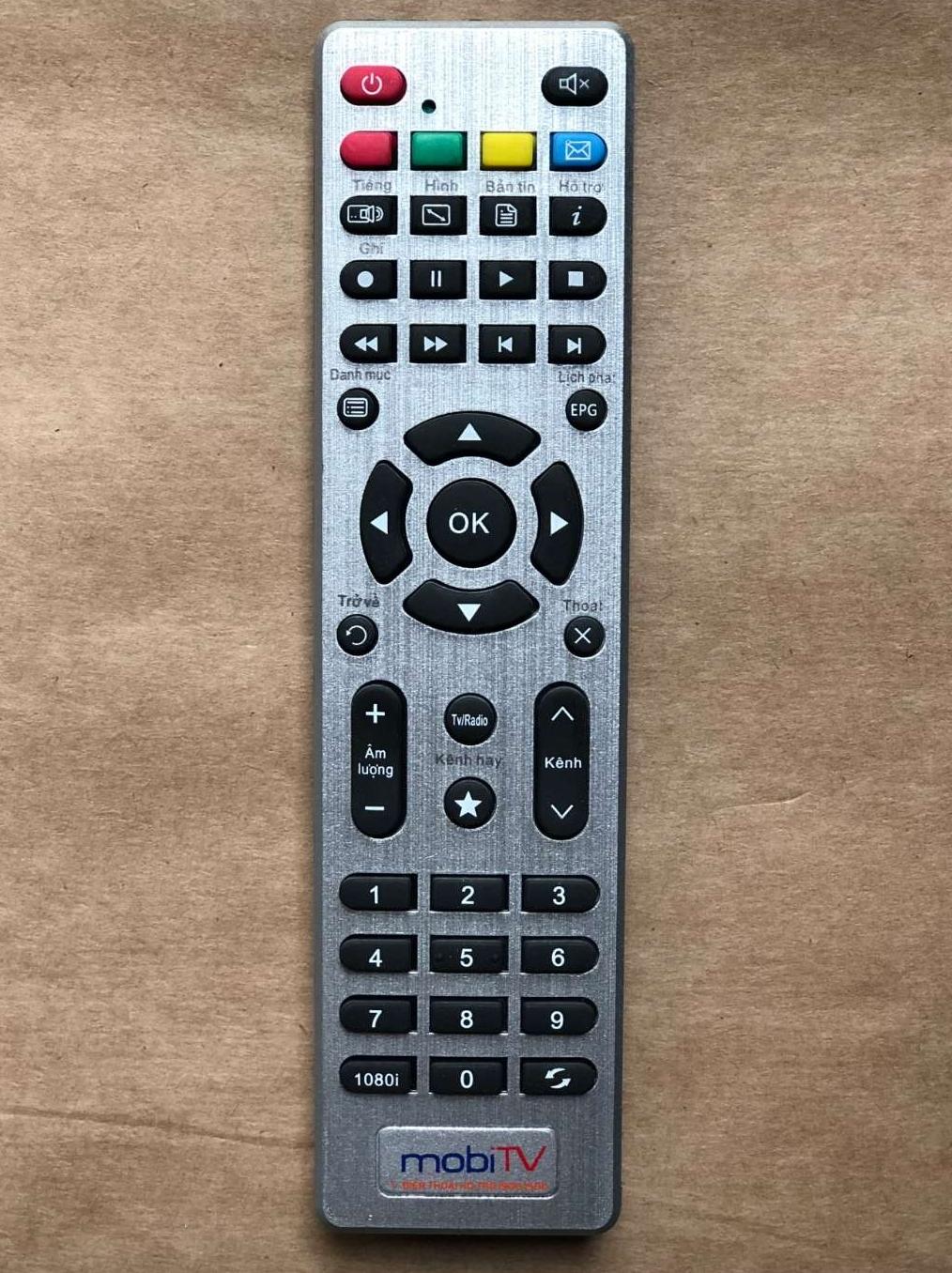 Điều khiển đầu thu KTS Mobi TV.