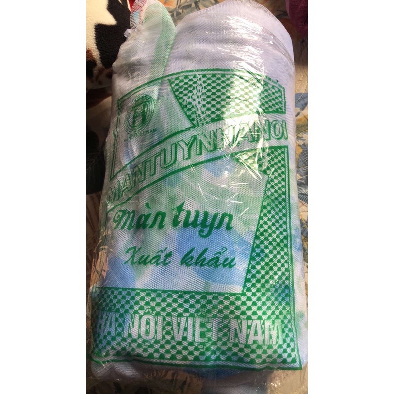Màn Tuyn Hoa Xanh | Màn Hà Nội Cao 2M Màn Chân Cao Có Cửa(Size1M2-1M6-1M8X2M)Bảo Hành 1 Đổi 1 Trong 7 Ngày