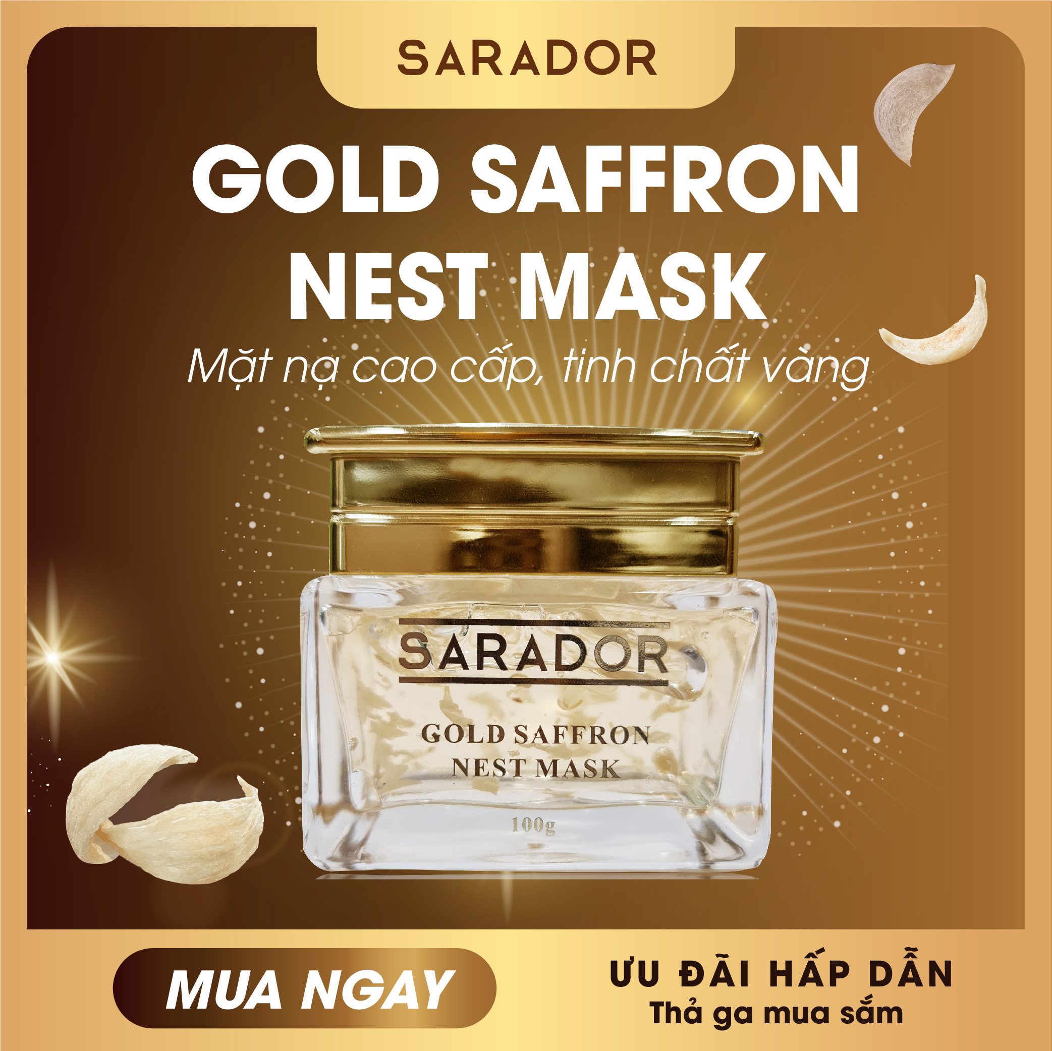 [Freeship]Mặt Nạ Cao Cấp Tinh Chất Vàng SARADOR ( Gold Saffaron Nest mash)