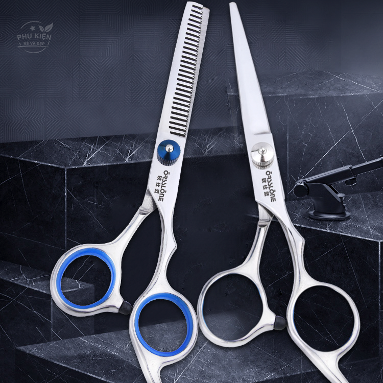 Kéo cắt tóc VS (Kéo cắt và tỉa - Loại tốt, Quoay xanh) - bộ 2 cái