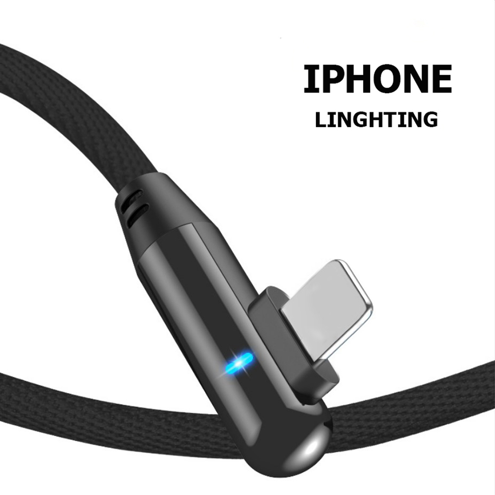 Cáp sạc nhanh có đèn Led dành cho điện thoại, dây sạc Iphone, micro USB, Type C