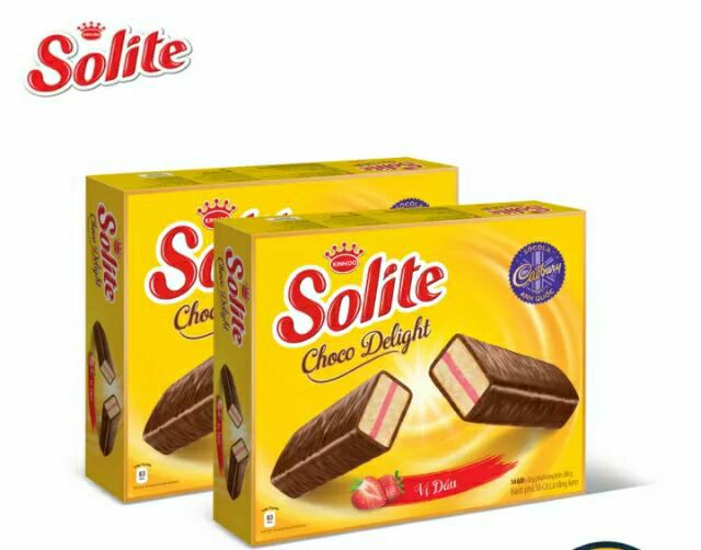 [HCM]Bánh solite phủ socola 280g vị dâu