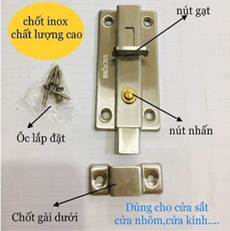 CHỐT BẤM CỬA A03 10cm - 8 cm