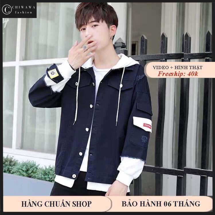 [HCM]Áo khoác jean nam nữ - áo khoác vải jean có mũ nỉ ngọt ngào nón đôi Hàn Quốc size M-L-XL hàng shop BB0403