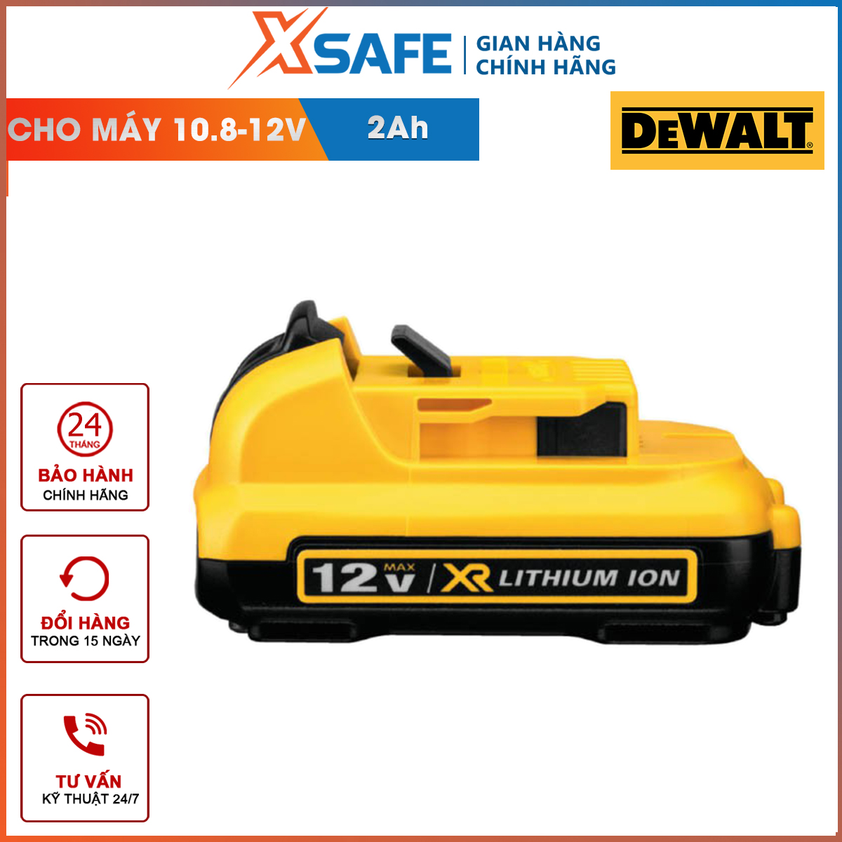 DeWalt batteries 10.8V-12v max-2ah XR Li-ion Battery Li-ion for drilling machine cell made in Korea or malaysia